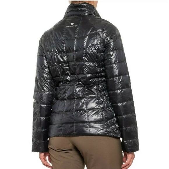 OBERMEYER Down Jacket Womens Size Small Coat Puffy Puffer Black Winter Light - Picture 2 of 16